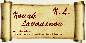 Novak Lovadinov vizit kartica